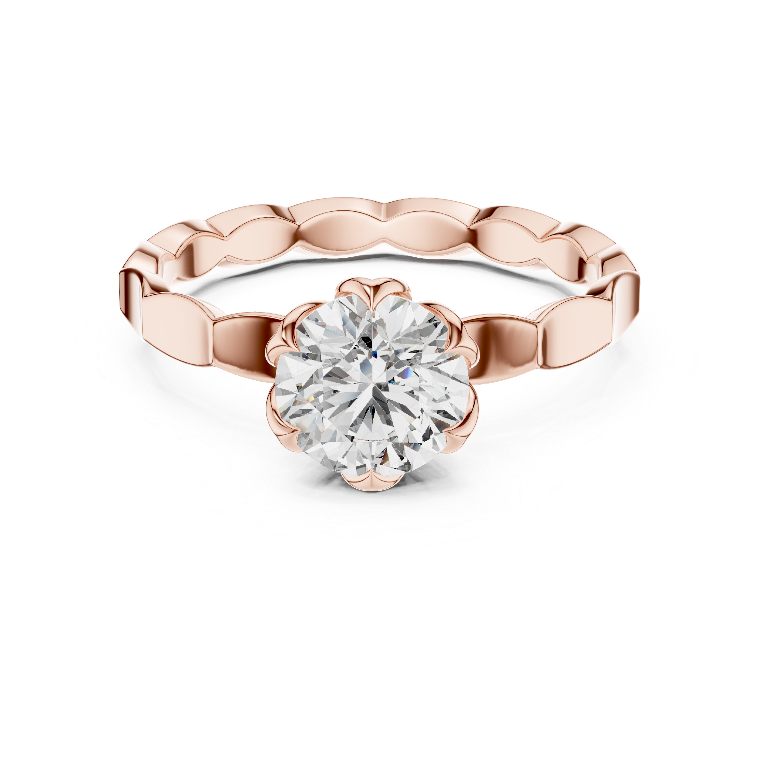 Diamond Ring with Floral-Inspired Setting